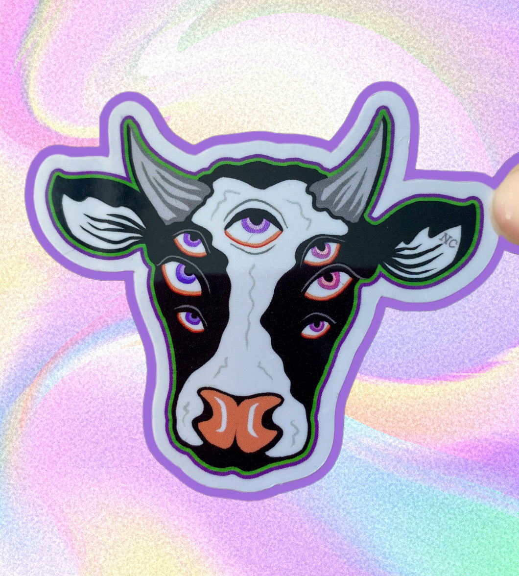Clairvoyant Cow Sticker